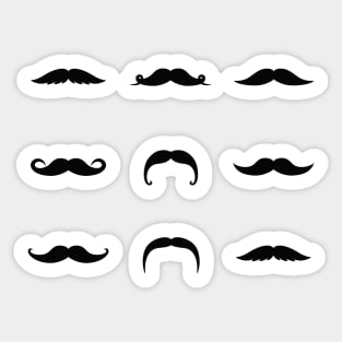 Black Mustaches Sticker